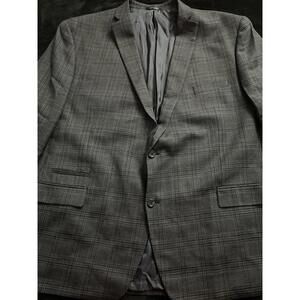 michael kors mens sport coat blazer Suit Jacket Gray Plaid 56L